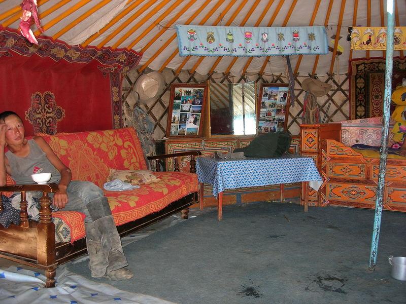 Interno di una gher mongola