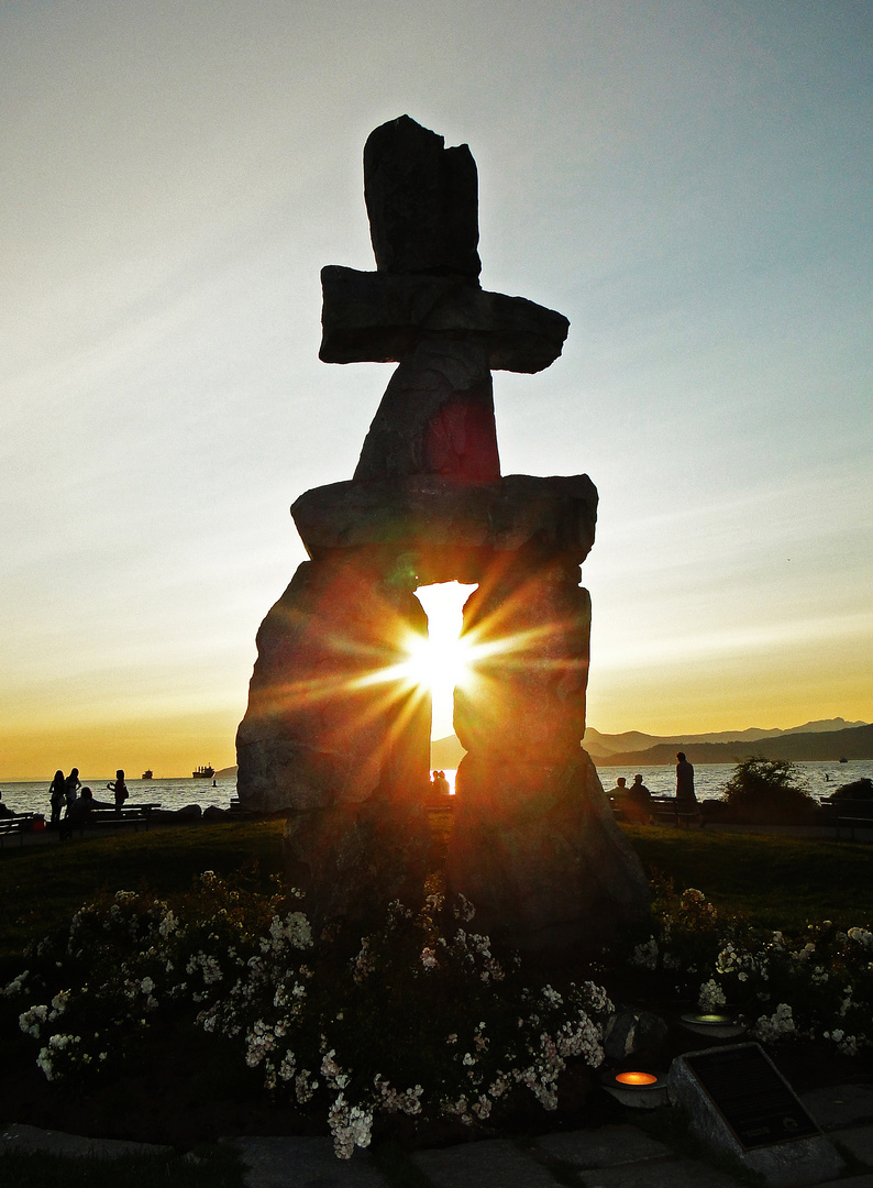 Inukshuk at English Bay in Vancouver