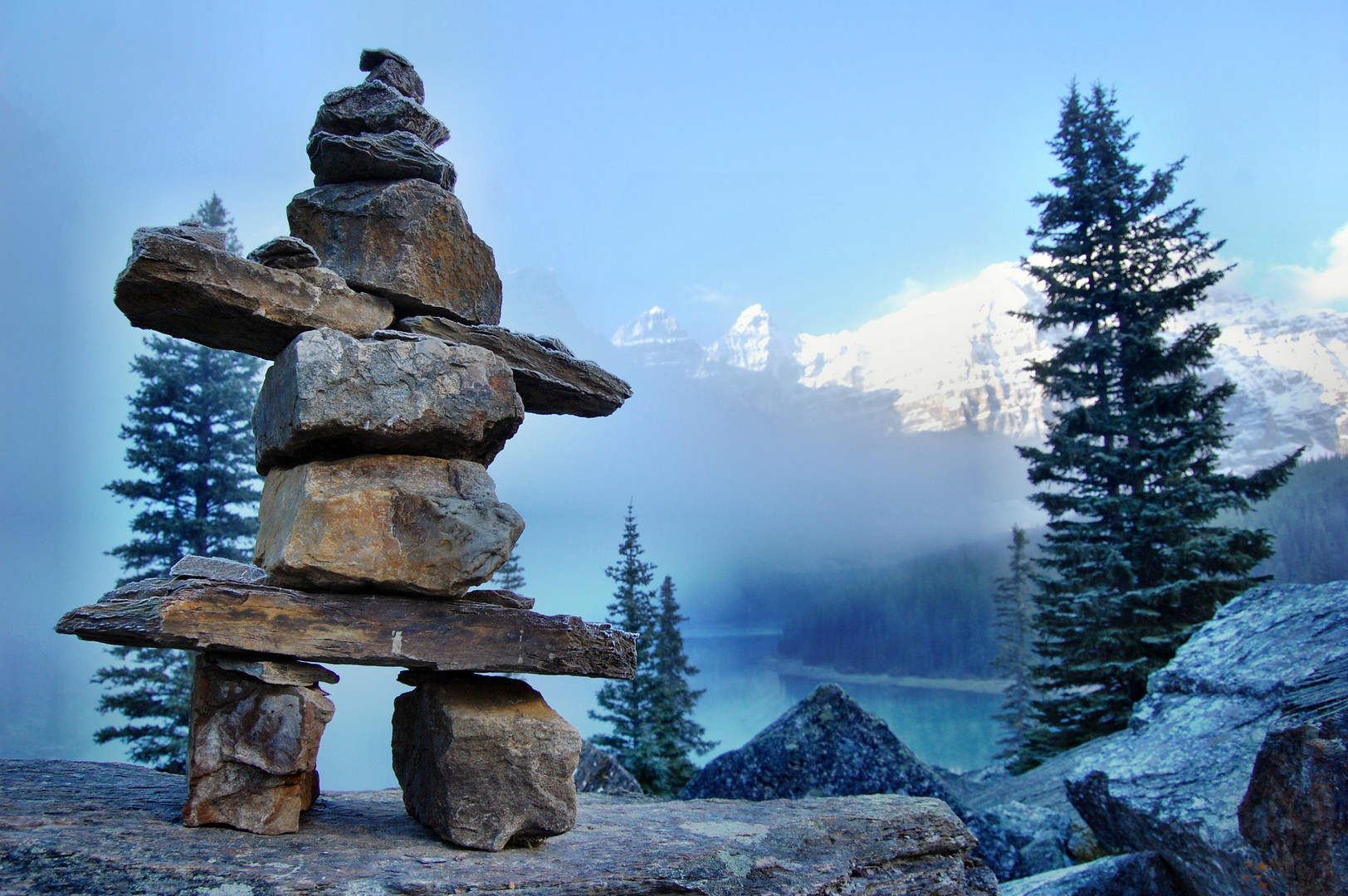 Inukshuk at Moraine Lake