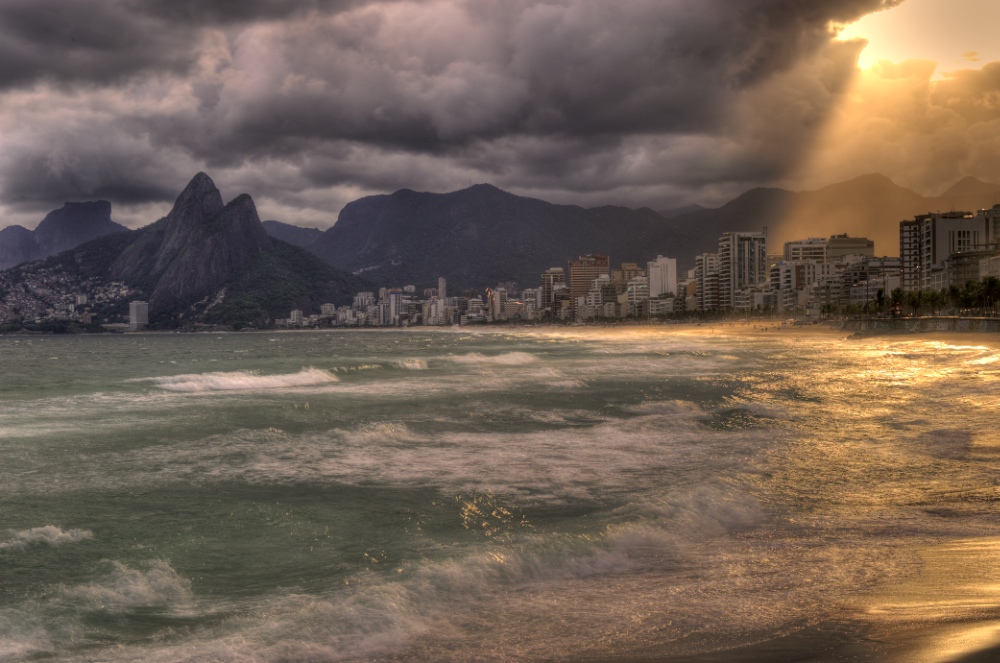 Ipanema and Montains in Rio de Janeiro