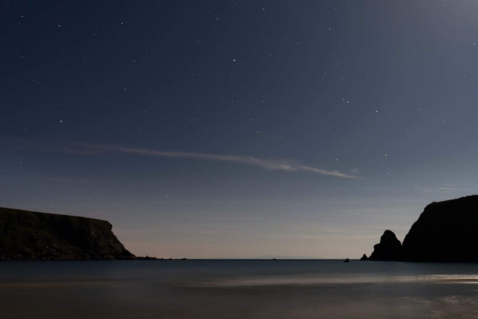 Irish coast by night