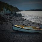 Irish Punt Boat in back light