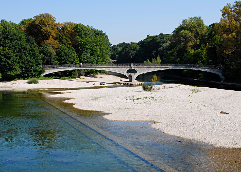 Isar mit "Kabelsteg" ...