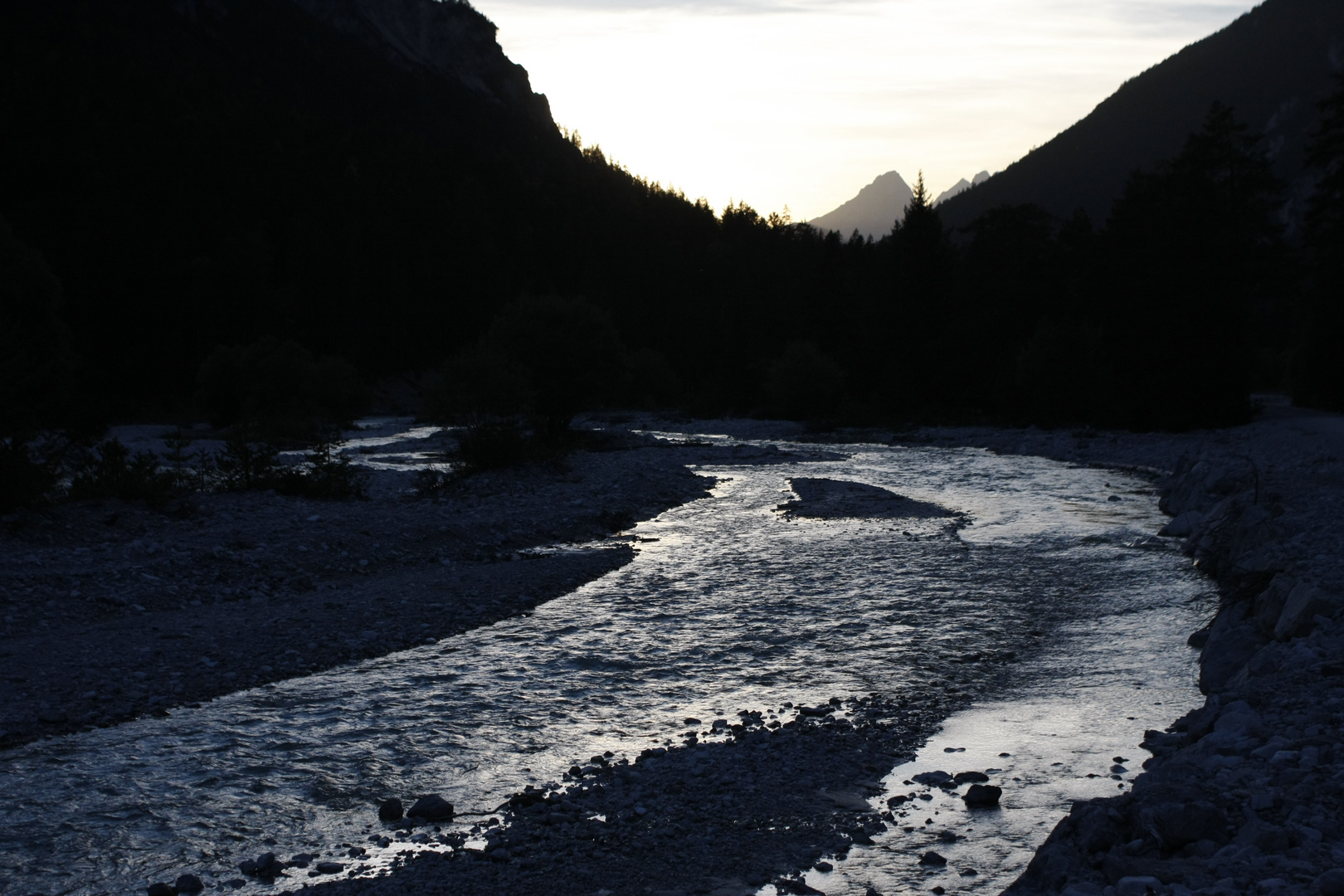 Isarursprung im Abendlicht