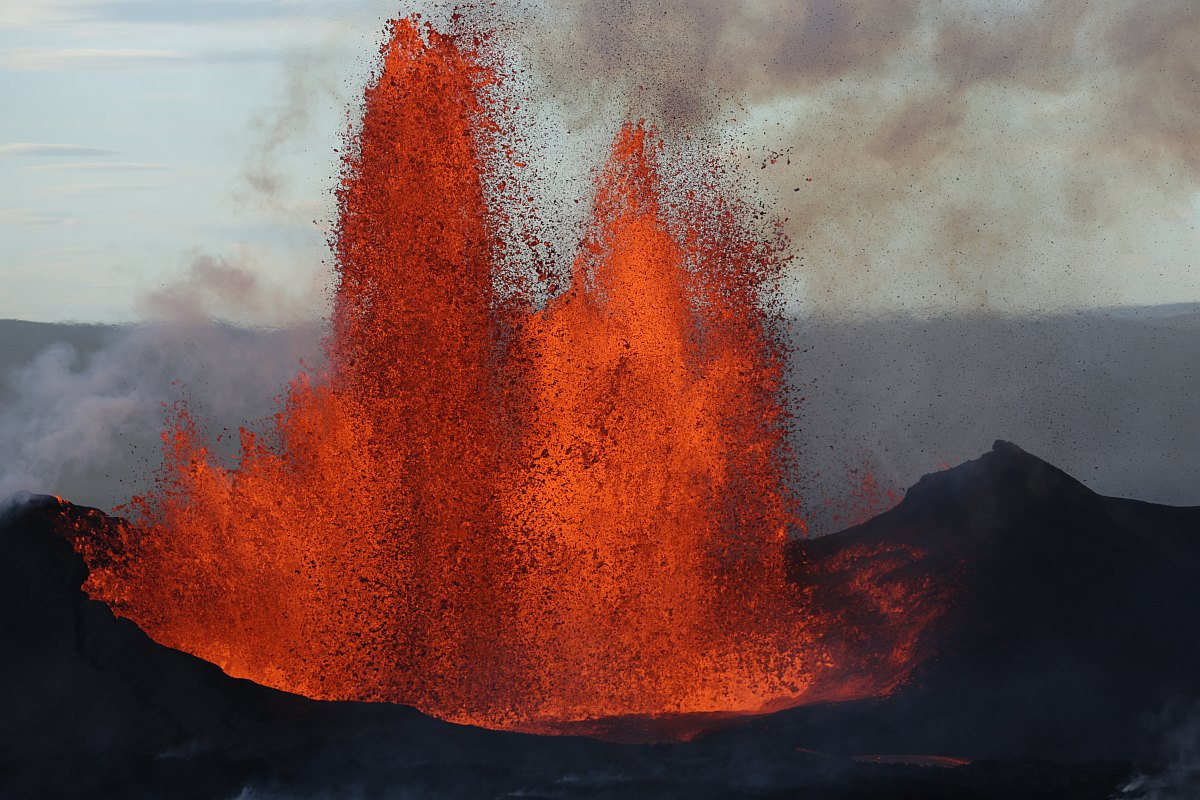 Island 2 Bárðarbunga Volcano, Holuhraun Spalteneruption Sept 2014