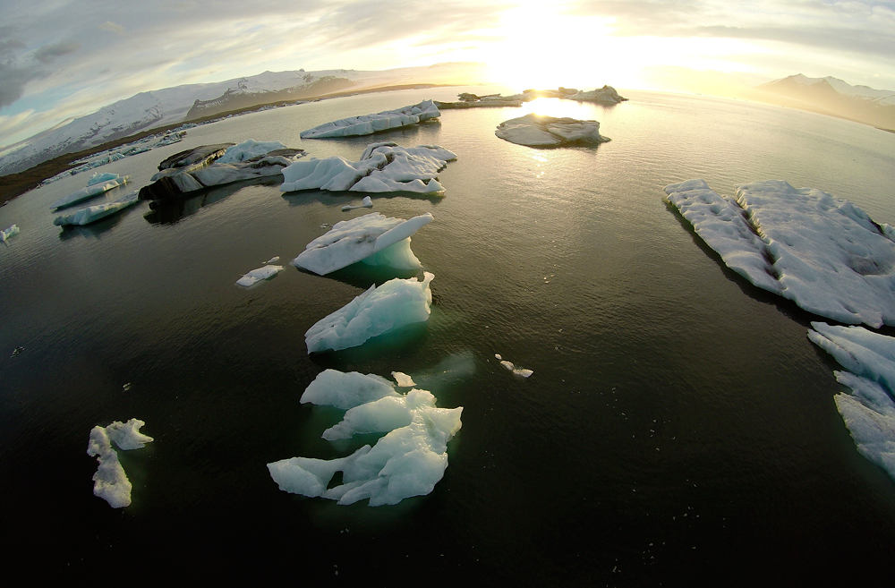 Island 2015 #53 Sonnenuntergang am Jökulsárlón