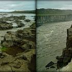 Island am Selfoss mit lauter kleinen Nebenfössen (3D-X-View)