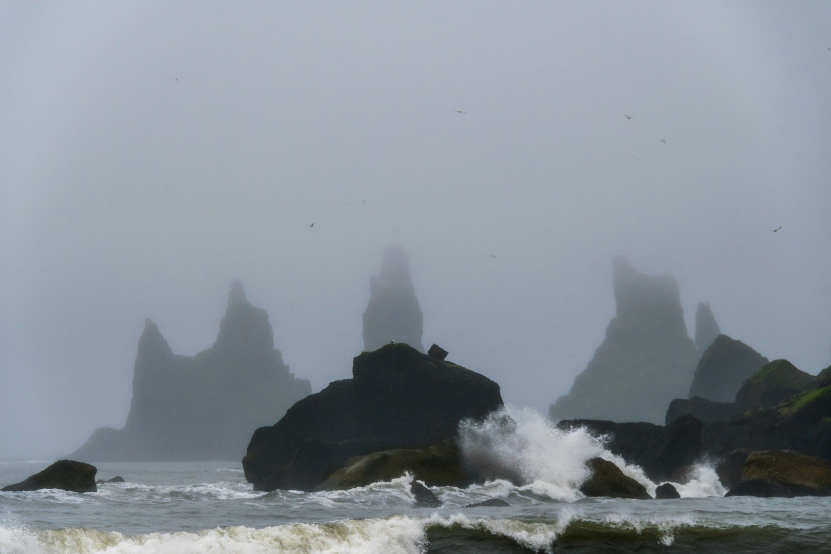 Island , an der Küste bei Sturm