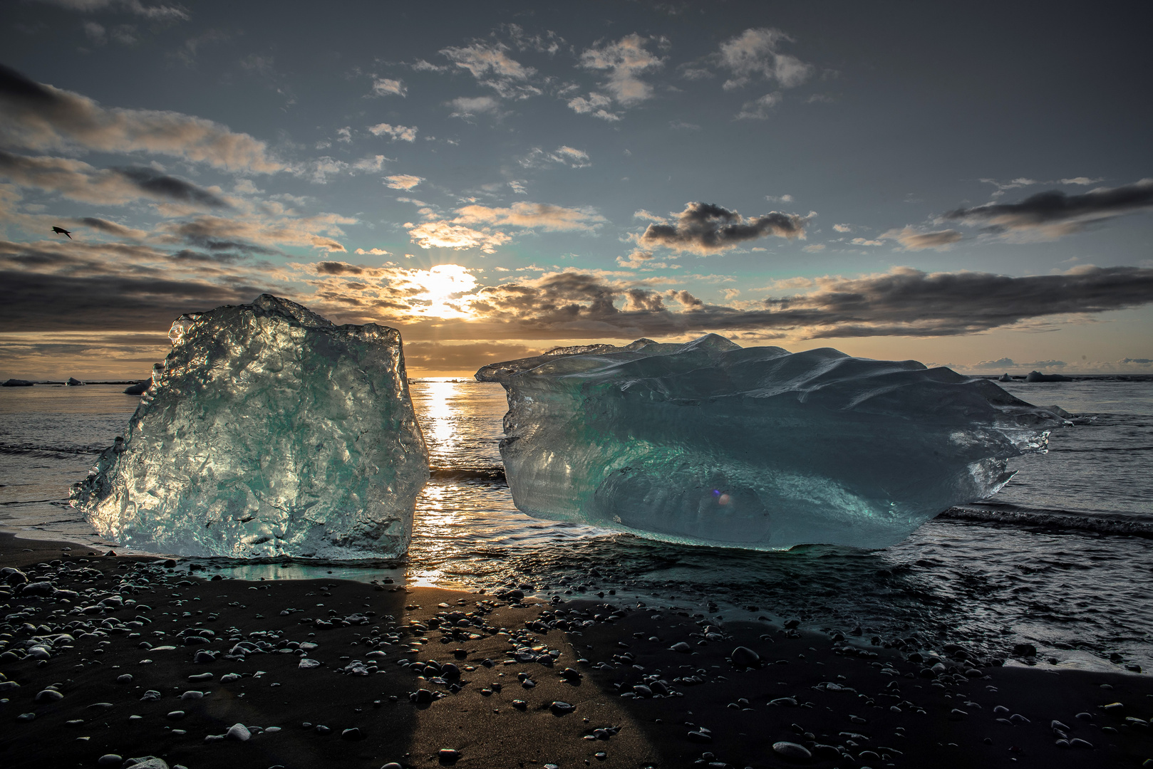 Island - Eiskristalle am Diamond Beach