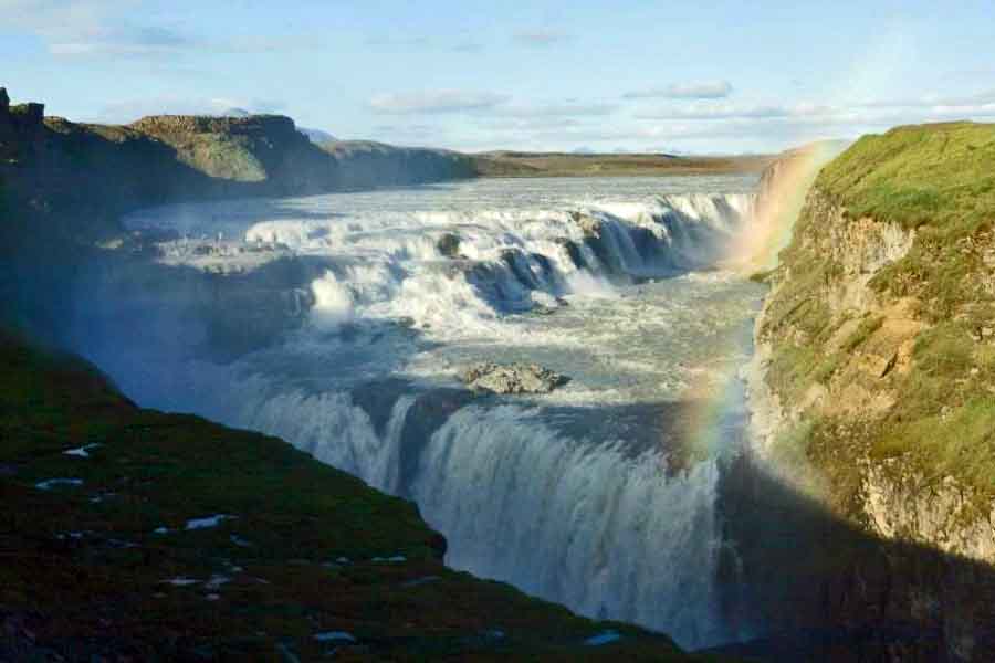 island Größter Wasserfall  Gullfoss