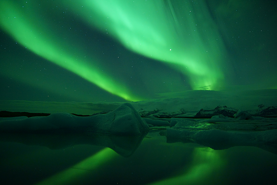 Island im Winter – Ein Höhepunkt in meinem Berufsleben, die Polarlichtnacht an der Gletscherlagune….