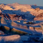 Island im Winter – Erstes Morgenlicht auf der Gletscherlagune: