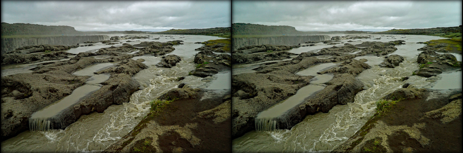 Island Selfoss mit kleinen Nebenfössen (3D-X-View)
