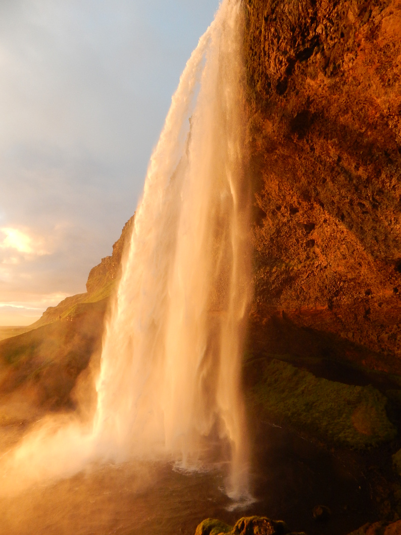 Island - Seljalandsfoss Sonnenuntergang