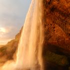 Island - Seljalandsfoss Sonnenuntergang