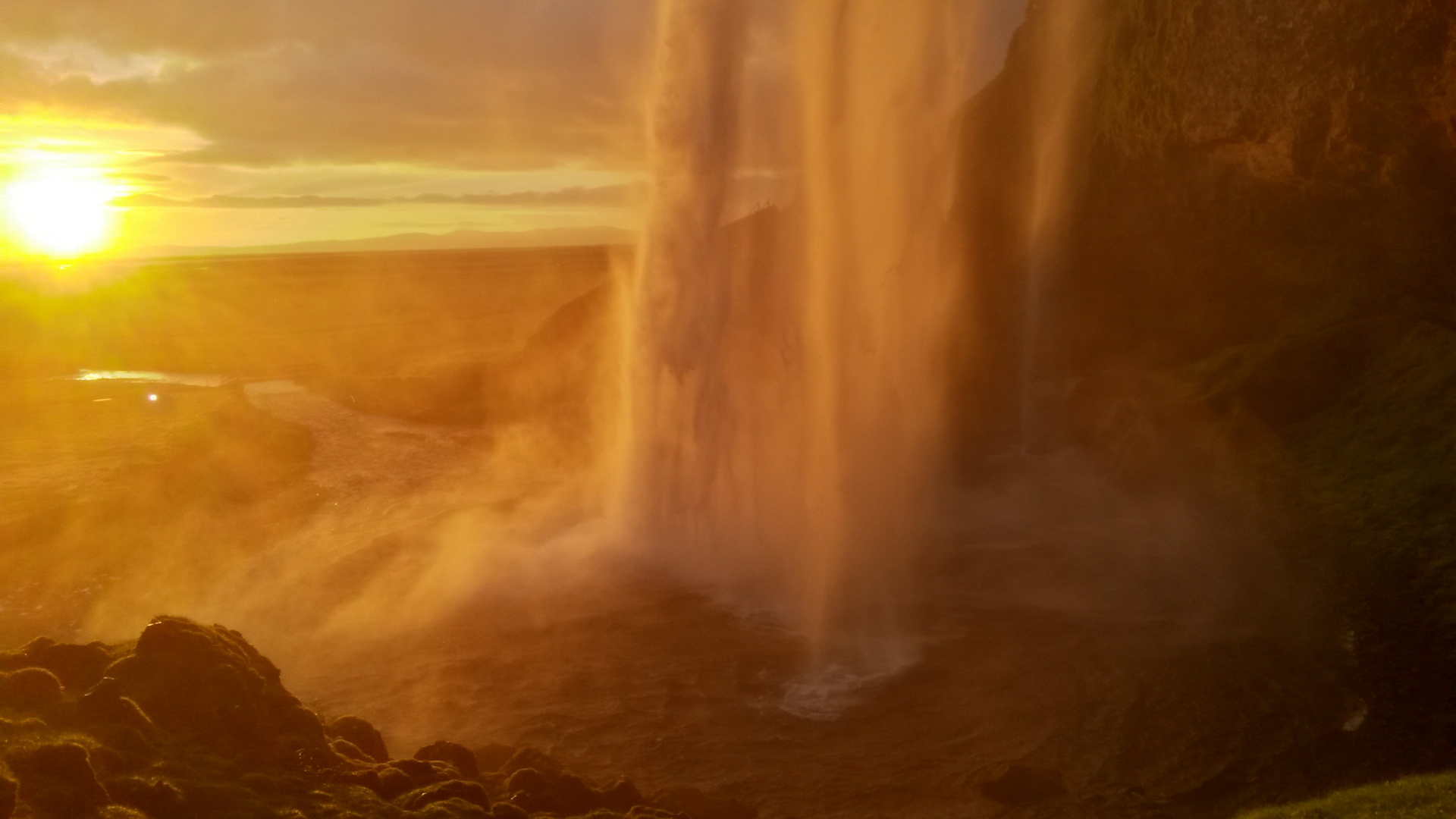 Island - Seljalandsfoss - Sonnenuntergang ..