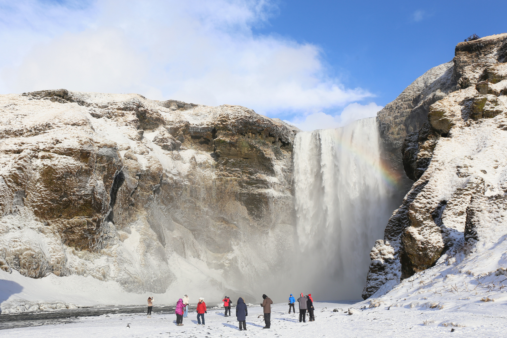 Island - Skógafoss im Winter 2015