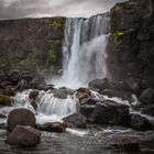 Island Thingvellir - Abendstimmung am Wasserfall