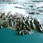 Island von Südosten mit Blick auf den Vatnajökull