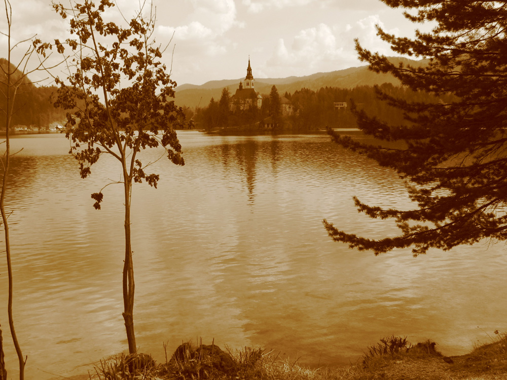 isole lontane e vicine (lago di bled)