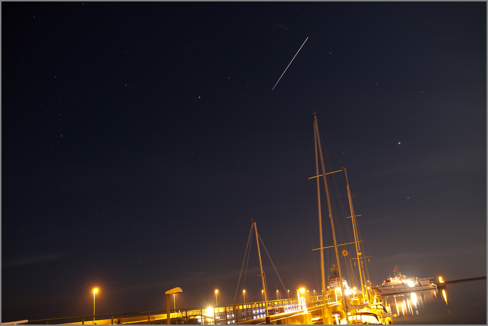 ISS und Mars über Helgoland