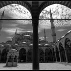 Istanbul 9: die blaue Moschee in schwarz-weiss