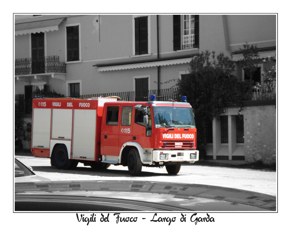 Italienische Feuerwehr am Gardasee