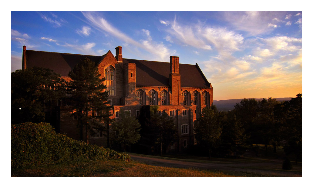 Ithaca - sunset Sage chapel