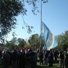 izando la bandera Argentina circulo criollo el rodeo