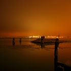 Jachthafenresidenz bei Nacht