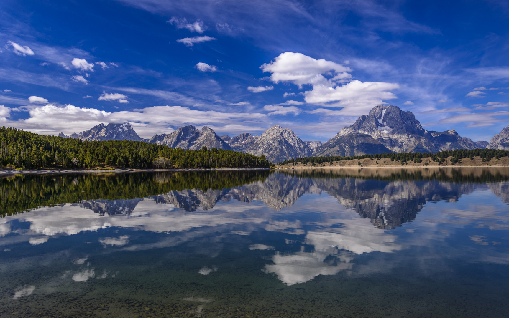 Jackson Lake, Teton Range, Mt. Moran, Wyoming, USA