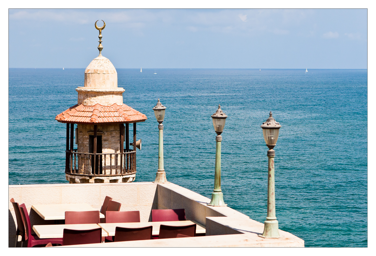 Jaffa - Meerblick mit Minarett