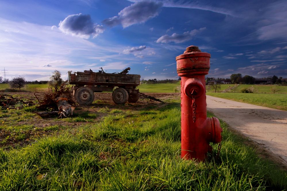 Jagd auf roter Hydrant