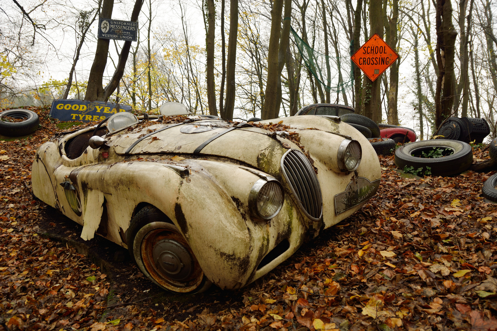 Jaguar XK120 im Autoskulpturenpark Erkarath