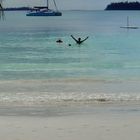 "J'ai vu une tortue grosse comme ça...!" Baie de Kuto, île des Pins