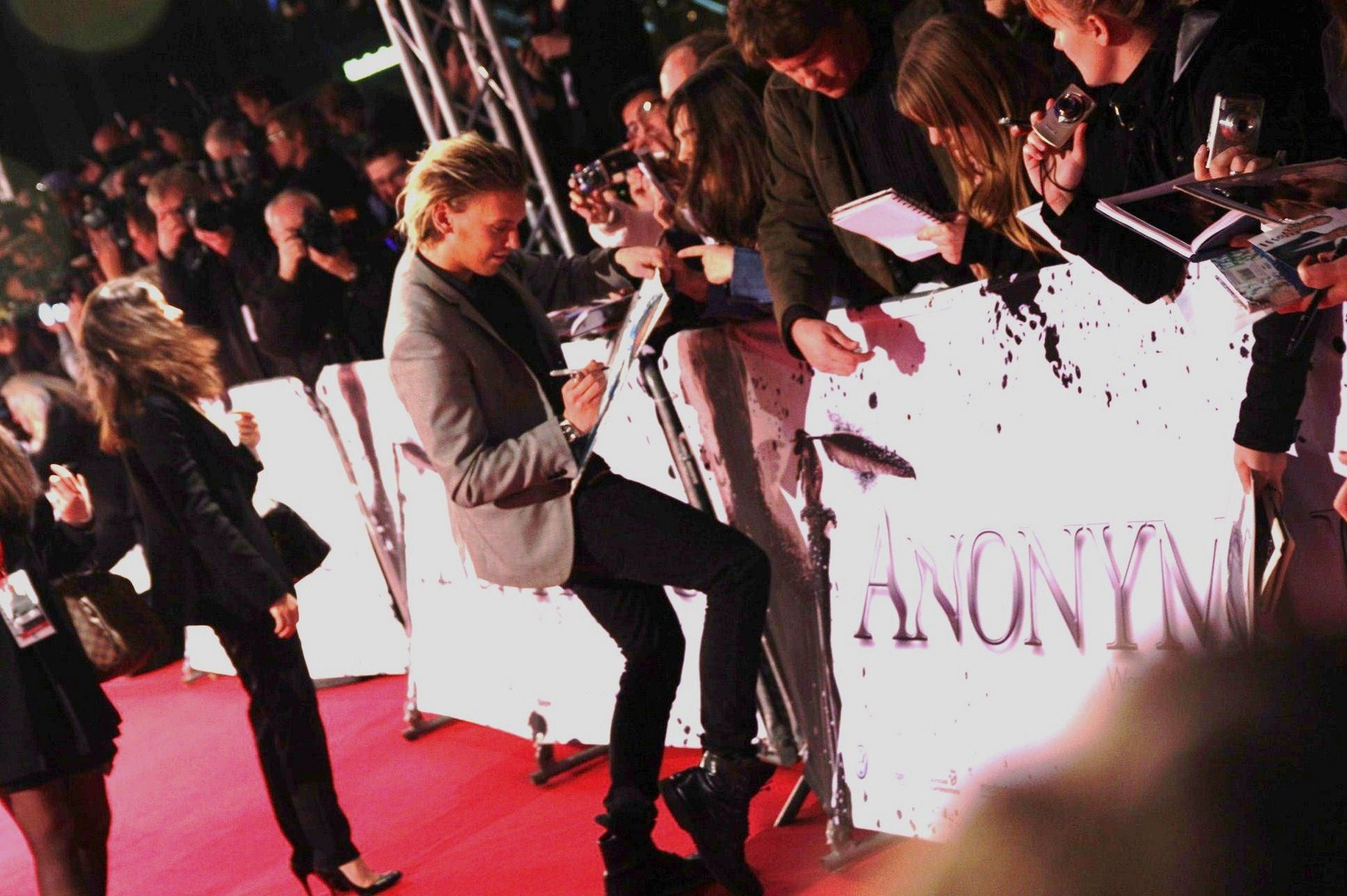 jamie campbell bower at premiere of "anonymous" in berlin