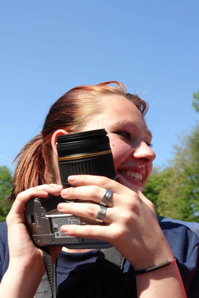 Janine in the Sun with Camera