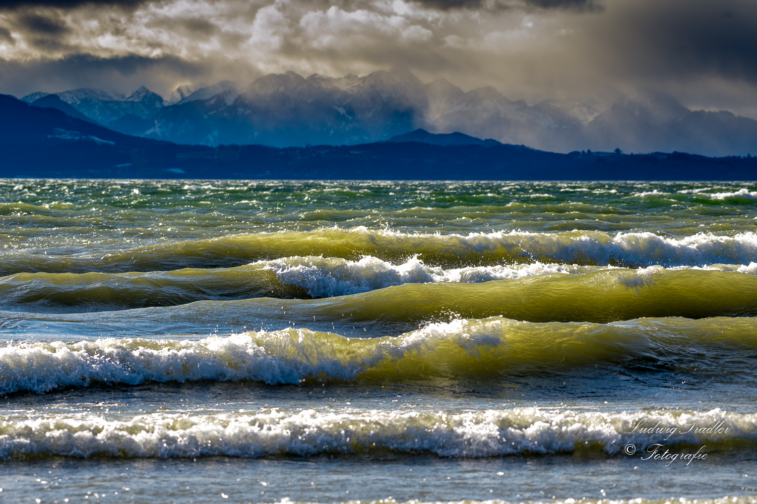 Januar Sturm am Chiemsee