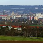 Januarfernblick ins Dresdner Zentrum, mit der Frauenkirche in zentraler Position...