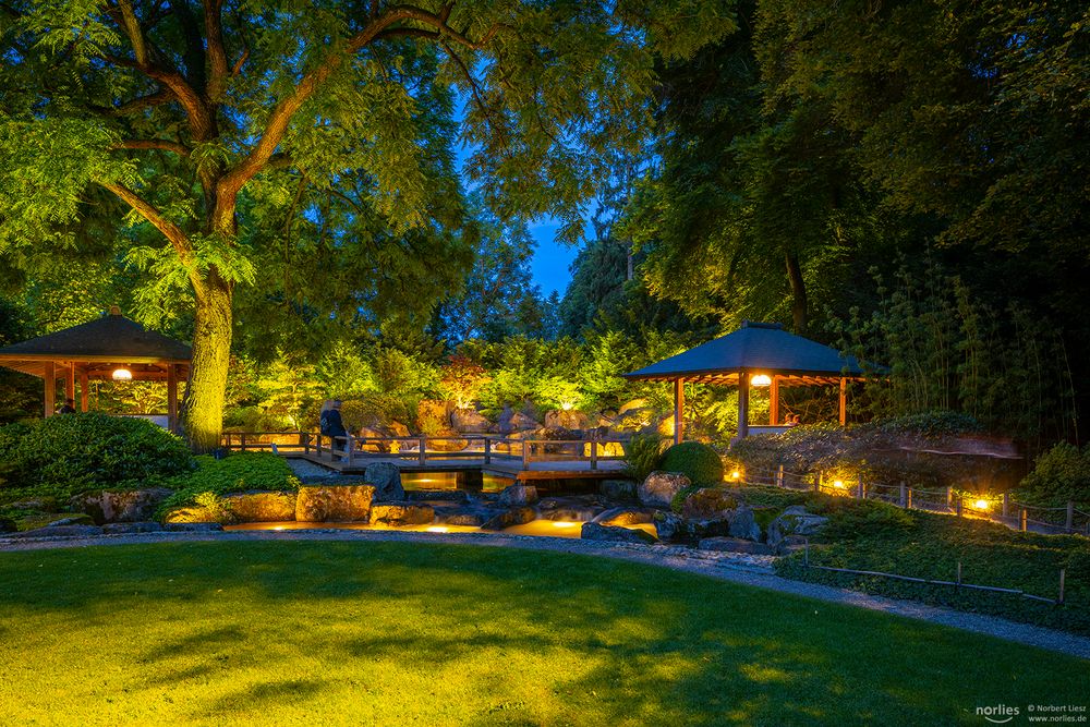 Japanischer Garten beleuchtet Foto & Bild deutschland, europe, bayern