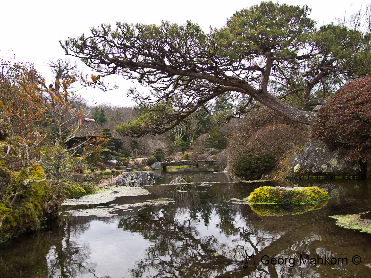 Japanischer Garten eines Privathauses am Fuße des Mt. Fuji