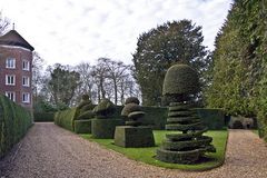 Jardin de Madingley Hall aux ifs taillés - Cambridge 