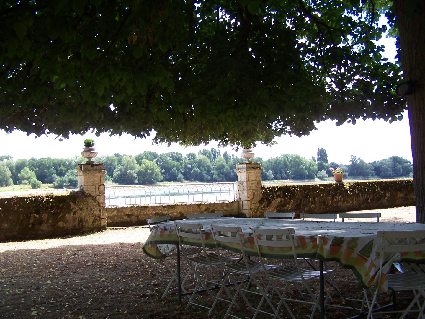 Jardin en terrasse sur la Loire près de Bouchemaine (Maine-et-Loire)