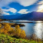 Jasper Nationalpark bei der niedergehenden Sonne