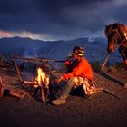 Java Mt. Bromo Sunset mit Tengger Horseman und Lagerfeuer