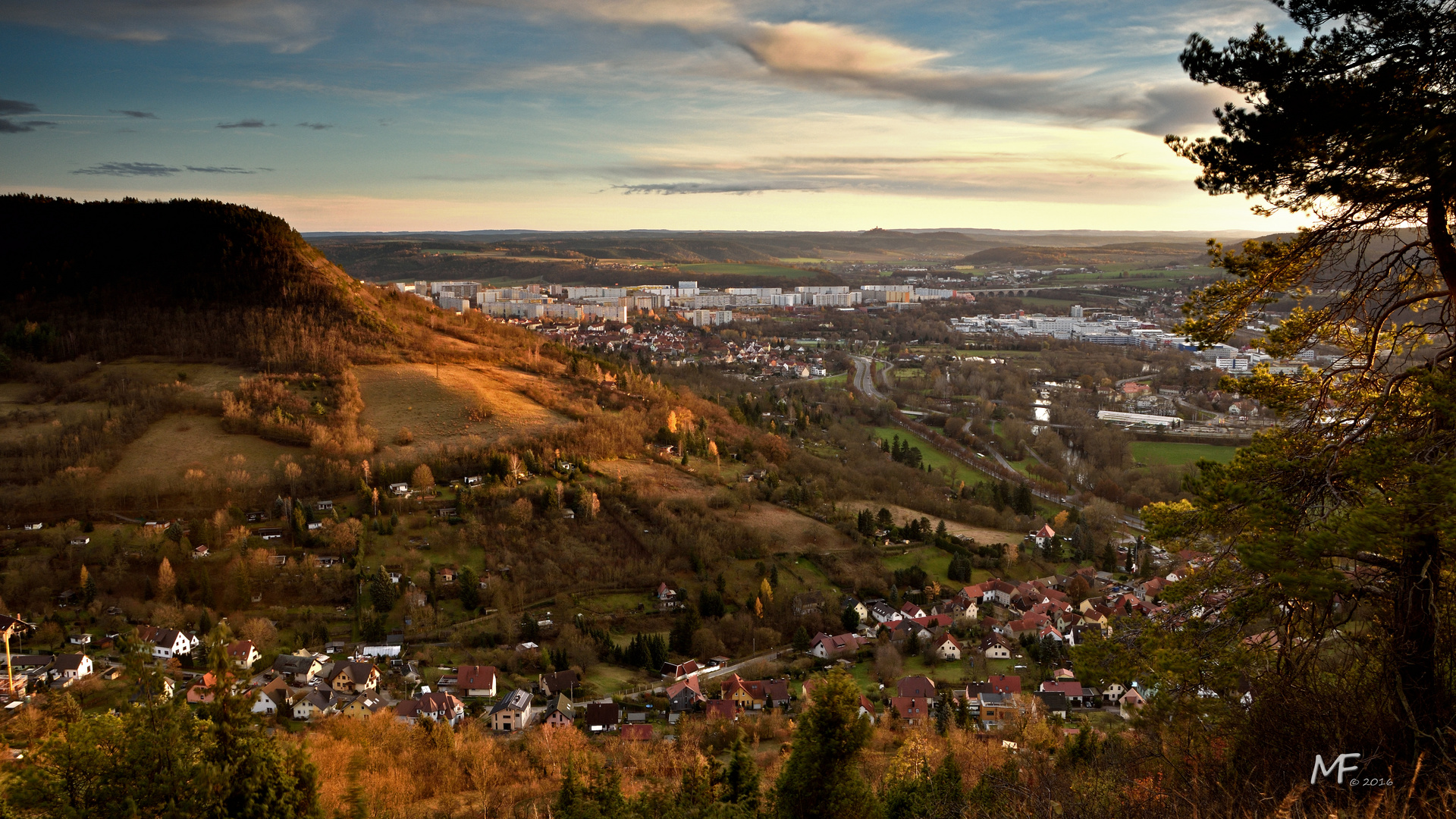 Jena obere Horizontale. Blick ins Saaletal Foto & Bild nature, sunset