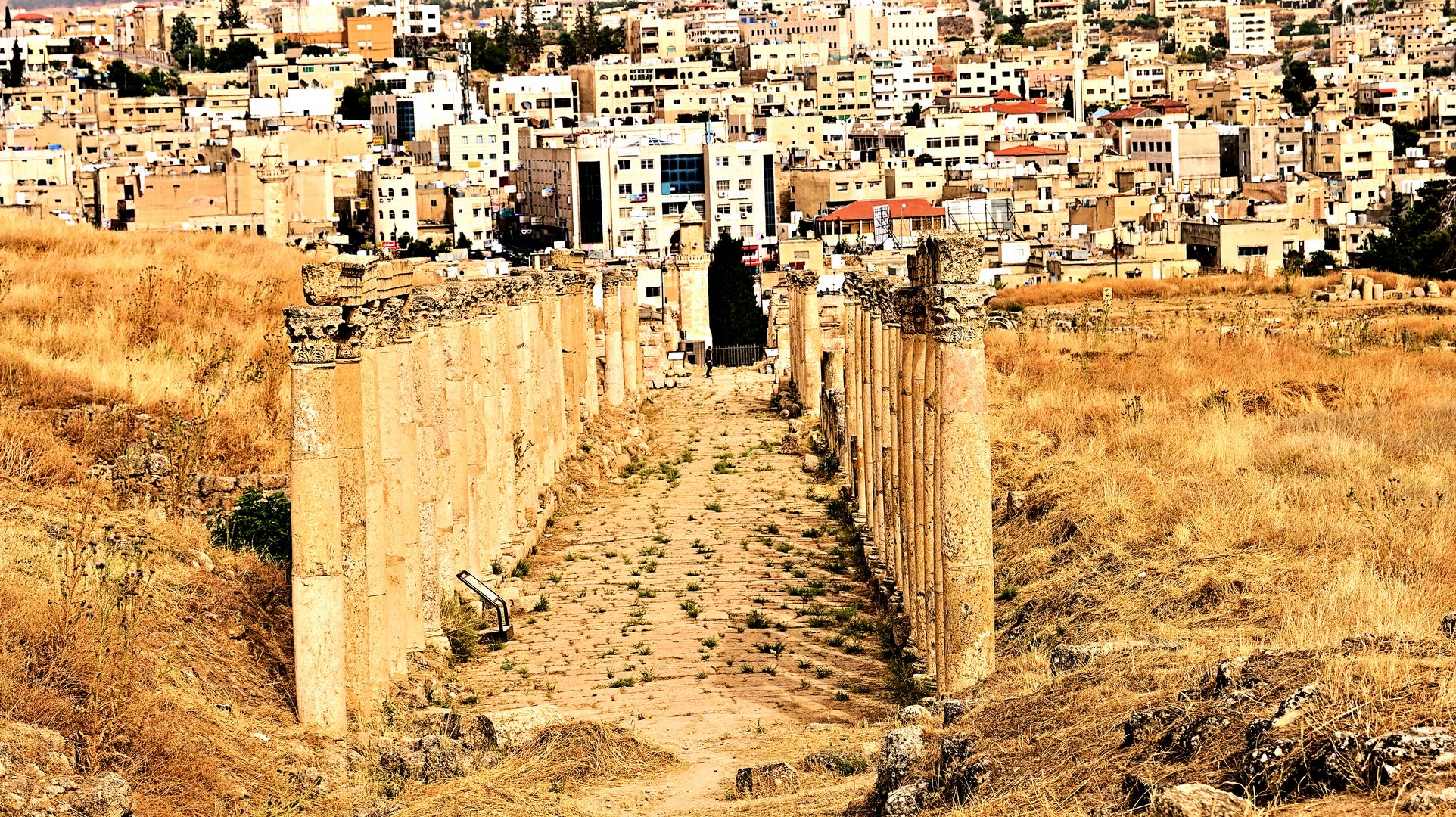 Jerash mit Säulen