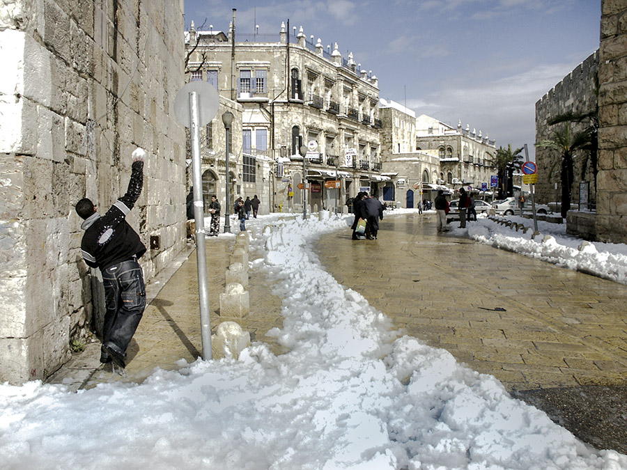 Jerusalem - Schnee von Gestern am Jaffa-Gate