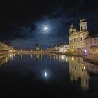 Jesuitenkirche Luzern mit Vollmond