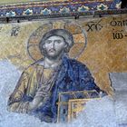 Jesus Christus als Pantokrator an einer Wand der Südempore in der Hagia Sophia